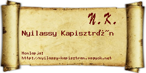 Nyilassy Kapisztrán névjegykártya
